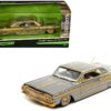 1964 Chevrolet Impala SS Lowrider Gray Metallic with Gold Graphics “Lowriders” “Maisto Design” Series 1/26 Diecast Model Car by Maisto