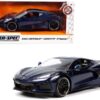 2020 Chevrolet Corvette Stingray C8 Dark Blue Metallic “Hyper-Spec” Series 1/24 Diecast Model Car by Jada