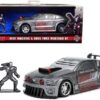 2006 Ford Mustang GT Gray Metallic and War Machine Diecast Figurine “Avengers” “Marvel” Series “Hollywood Rides” Series 1/32 Diecast Model Car by Jada