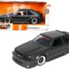 1989 Ford Mustang GT 5.0 Matt Black Metallic with Matt Black Hood “Bigtime Muscle” Series 1/24 Series Diecast Model Car by Jada