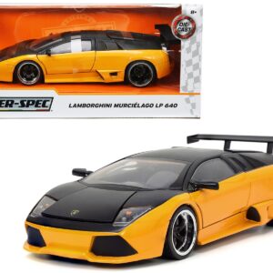 Lamborghini Murcielago LP 640 Yellow Metallic and Matt Black “Hyper-Spec” Series 1/24 Diecast Model Car by Jada