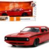 1973 Plymouth Barracuda Red with Black Stripes “Bigtime Muscle” Series 1/24 Diecast Model Car by Jada