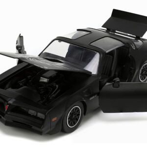 1977 Pontiac Firebird T/A Trans Am Matt Black with Bird Graphic on Hood “Bigtime Muscle” Series 1/24 Diecast Model Car by Jada