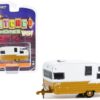 Shasta Airflyte Travel Trailer Butterscotch and White “Hitched Homes” Series 14 1/64 Diecast Model by Greenlight