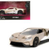 2017 Ford GT Gold Metallic with White Accents “Pink Slips” Series 1/32 Diecast Model Car by Jada