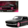 1969 Ford Mustang Black Metallic with Pink Stripes and Wheels “Pink Slips” Series 1/32 Diecast Model Car by Jada