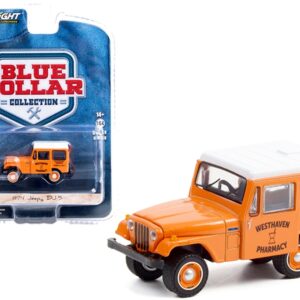 1974 Jeep DJ-5 “Westhaven Pharmacy” Orange with White Top “Blue Collar Collection” Series 9 1/64 Diecast Model Car by Greenlight