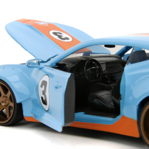 2016 Chevrolet Camaro Widebody #3 Light Blue with Orange Stripes “Gulf Oil” “Wide Body” Series 1/24 Diecast Model Car by Jada