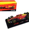 Ferrari F1-75 #55 Carlos Sainz “Giallo Modena” Formula One F1 Italian GP (2022) “Formula Racing” Series with Display Case 1/43 Diecast Model Car by Bburago