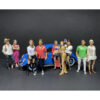 “Partygoers” 9 piece Figurine Set for 1/18 Scale Models by American Diorama