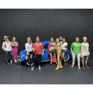 “Partygoers” 9 piece Figurine Set for 1/18 Scale Models by American Diorama