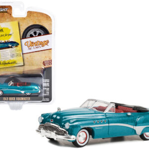 1949 Buick Roadmaster Blue Metallic with Red Interior “Jewel Box Just For You!” “Vintage Ad Cars” Series 8 1/64 Diecast Model Car by Greenlight