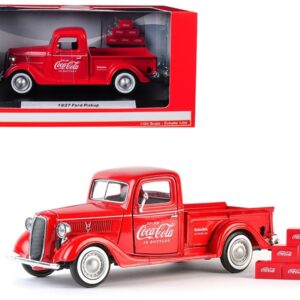 1937 Ford Pickup Truck “Coca-Cola” Red with 6 Bottle Carton Accessories 1/24 Diecast Model Car by Motorcity Classics