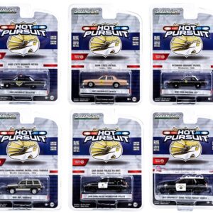 “Hot Pursuit” Set of 6 Police Cars Series 43 1/64 Diecast Model Cars by Greenlight