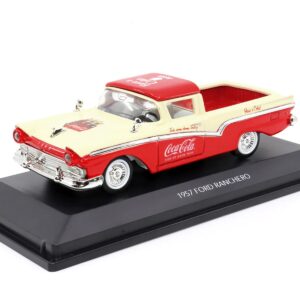 1957 Ford Ranchero “Coca-Cola” Red and Cream 1/43 Diecast Model Car by Motor City Classics