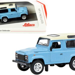 Land Rover Defender Light Blue with Cream Top 1/64 Diecast Model Car by Schuco