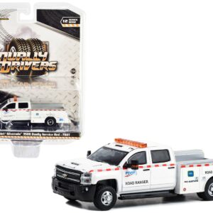 2018 Chevrolet Silverado 3500 Dually Service Truck White “Florida Department of Transportation (FDOT) Road Ranger” “Dually Drivers” Series 12 1/64 Diecast Model Car by Greenlight