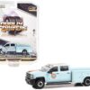 2018 Chevrolet 3500HD Dually Service Truck Light Blue with Orange Stripe “Gulf Oil” “Dually Drivers” Series 13 1/64 Diecast Model Car by Greenlight