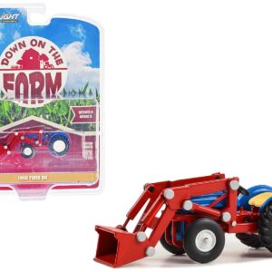 1950 Ford 8N Tractor with Front Loader Blue and Red “Down on the Farm” Series 8 1/64 Diecast Model by Greenlight