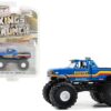 1990 Ford F-350 Monster Truck Blue with Red and Yellow Stripes “Bigfoot #9” “Kings of Crunch” Series 14 1/64 Diecast Model Car by Greenlight