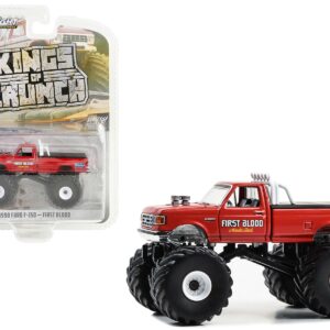 1990 Ford F-350 Monster Truck Red “First Blood” “Kings of Crunch” Series 14 1/64 Diecast Model Car by Greenlight