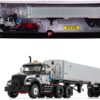 Mack Granite MP Tandem-Axle Day Cab with East Genesis End Dump Trailer Black and Silver 1/50 Diecast Model by First Gear