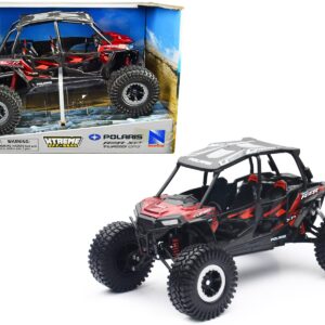 Polaris RZR XP 4 Turbo EPS Sport UTV Red Metallic with Graphics and Black Top “Xtreme Off-Road” Series 1/18 Diecast Model by New Ray