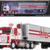 Kenworth K100 COE with 40′ Vintage Refrigerated Trailer “Dickey Transport” White and Red 1/64 Diecast Model by DCP/First Gear