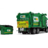 Mack LR Garbage Truck with McNeilus Meridian Front Load Refuse Body White and Green with Refuse Bin “Waste Management” 1/64 Diecast Model by First Gear