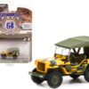 1943 Willys MB Jeep Yellow and Black with Green Top “Follow Me” U.S. Army “Battalion 64” Release 1 1/64 Diecast Model Car by Greenlight