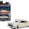 1955 Chevrolet Bel Air Custom Light Gray Metallic and Gold Graphics “California Lowriders” Series 2 1/64 Diecast Model Car by Greenlight