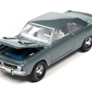 1971 Dodge Dart Swinger 340 Special Light Gunmetal Gray Metallic with Black Tail Stripe “Vintage Muscle” Limited Edition 1/64 Diecast Model Car by Auto World