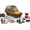 Land Rover Range Rover Classic LSE RHD (Right Hand Drive) “Camel Trophy” Yellow (Dirty Mud Version) with Roof Rack Extra Wheels and Accessories Limited Edition to 2016 pieces Worldwide 1/64 Diecast Model Car by BM Creations