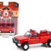 1986 Chevrolet C20 Custom Deluxe Pickup Truck Red First Attack Unit Fire Equipment and Hose and Tank “Lawrenceburg Fire Department” (Indiana) “Fire & Rescue” Series 1 1/64 Diecast Model Car by Greenlight