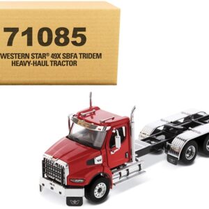 Western Star 49X SBFA Tridem Day Cab Heavy-Haul Truck Tractor Viper Red “Transport Series” 1/50 Diecast Model by Diecast Masters