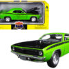 1970 Plymouth Barracuda Green with Black Hood and Stripes “Muscle Car Collection” 1/25 Diecast Model Car by New Ray