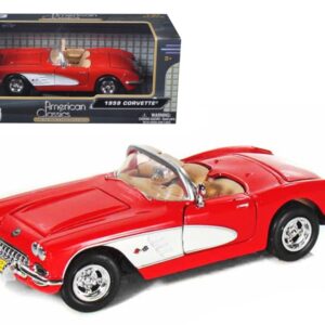 1959 Chevrolet Corvette Convertible Red 1/24 Diecast Model Car by Motormax