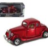 1934 Ford Coupe Red 1/24 Diecast Model Car by Motormax