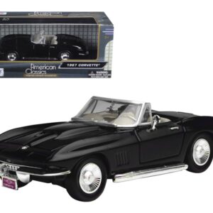 1967 Chevrolet Corvette Convertible Black 1/24 Diecast Model Car by Motormax