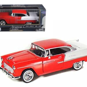 1955 Chevrolet Bel Air Red 1/24 Diecast Model Car by Motormax