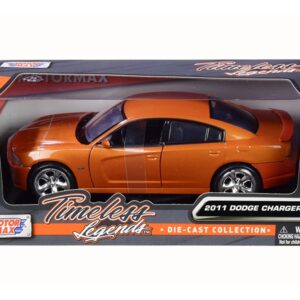 2011 Dodge Charger R/T Hemi Metallic Orange 1/24 Diecast Model Car by Motormax