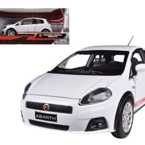 Fiat Grande Punto Abarth White 1/24 Diecast Car Model by Motormax