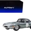 Jaguar Lightweight E Type Roadster RHD (Right Hand Drive) Dark Silver 1/18 Model Car by Autoart