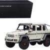 Mercedes Benz G63 AMG 6×6 Designo Diamond White with Carbon Accents 1/18 Model Car by Autoart