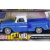 1966 GMC C1000 Fenderside Pickup Truck Lowrider Blue with White Top “Get Low” Series 1/24 Diecast Model Car by Motormax