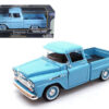 1958 Chevrolet Apache Fleetside Pickup Truck Light Blue 1/24 Diecast Model Car by Motormax