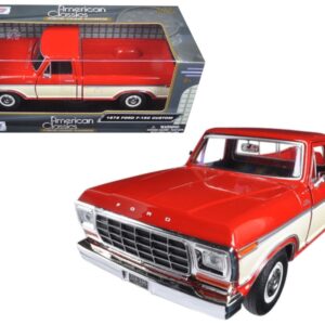 1979 Ford F-150 Pickup Truck Red and Cream 1/24 Diecast Model Car by Motormax