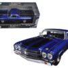 1970 Chevrolet El Camino SS 396 Dark Blue Metallic with Black Stripes 1/24 Diecast Model Car by Motormax