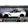 2019 Chevrolet Corvette ZR1 White with Black Accents 1/24 Diecast Model Car by Motormax