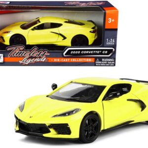 2020 Chevrolet Corvette C8 Stingray Yellow “Timeless Legends” 1/24 Diecast Model Car by Motormax